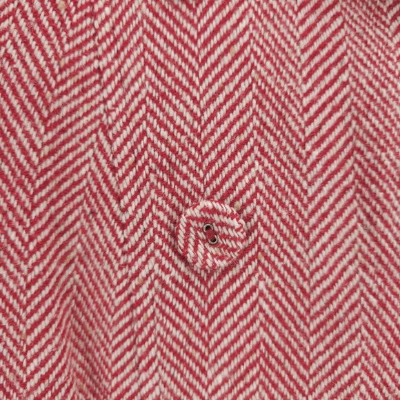 DIANE VON FURSTENBERG Princess Coat Red Herringbone Double Breasted Size 10 - Picture 3 of 9
